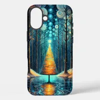 Iridescent Holiday Dream 🎄 Glowing Christmas Tree iPhone 16 Plus Case