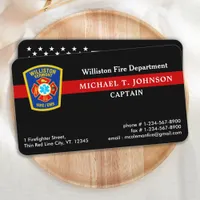 Firefighter Thin Red Line Emblem Fire Department Business Card