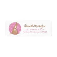 Kangaroo Baby Girl Pink Pattern Label