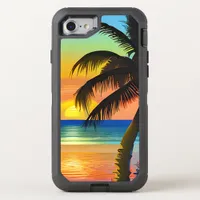 Tropical Palm Trees and Sunsets  OtterBox Defender iPhone SE/8/7 Case