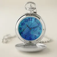 I'm blue - parrot feathers close up  pocket watch