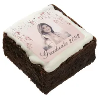 Graduation blush rose gold stars photo brownie