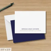 Navy Blue and Gold Business Note Card