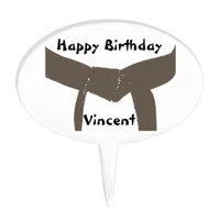 Martial Arts Brown Belt Birthday Party Cake Topper