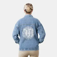 Fancy Victorian Calligraphy Monogram W Womens Denim Jacket