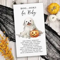 Little Boo Cute Halloween Books For Baby Shower Enclosure Card
