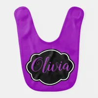 Vibrant, Bold Fuchsia Purple Personalized Baby Bib