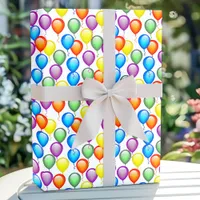 Birthday Party Balloons Pattern Wrapping Paper