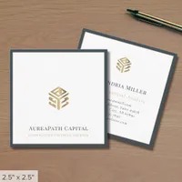 Modern Gold Geometric Logo Square Business Card