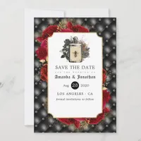 Floral Gothic Wedding Save The Date