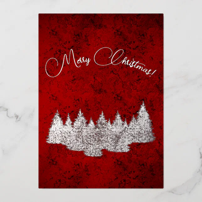 Merry Christmas - minimalist - golden fir trees