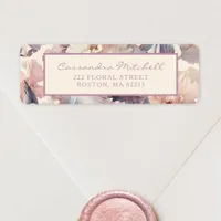 Pretty Elegant Floral Blush Return Address  Label