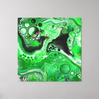 Green Digital Fluid Marble Art  Canvas Print