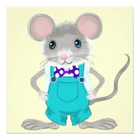 Cute and elegant little mouse photo print