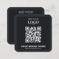 Modern Minimalist Professional Logo Trendy Black Square Business Card