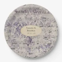 Lavender Ephemera Music Notes Wedding Paper Plates