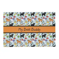 Colorful Cats Wearing Chef Hats Toque Blanche Pet Placemat