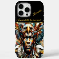 Eagle-adorned African warrior, AI art iPhone 16 Pro Max Case