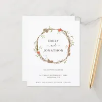 Budget Pine Berries Festive Wedding Save The Date