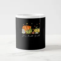 It’s Fall Y’all Halloween Pumpkin Autumn Leaves Th Giant Coffee Mug