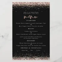 PAPER | Rose Gold Glitter Wedding Black Menu