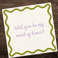 Handwritten Will you be my maid of honor? Proposal Invitation