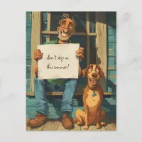 Old Man and His Dog Postcard