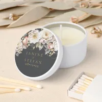 Floral Drama Wedding Charcoal ID1022 Mini Candle Favors