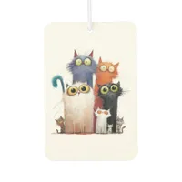 Quirky Cats with Big Eyes Air Freshener