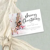 Modern Photo Overlay Merry Christmas  Holiday Card