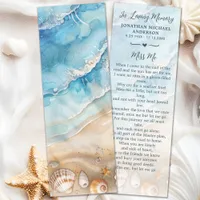Beach Seashells Funeral Sympathy Memorial Prayer Bookmarks