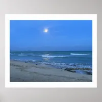 Beach Moonlight Photography Fine Art Poster Print