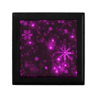 Snowflakes with Purple Background Jewelry Box