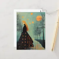 The Beautiful Lady With Red Hair Many Moons Postcard