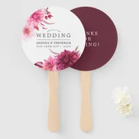 Marsala - Burgundy and Blush Autumn Wedding Favor Hand Fan