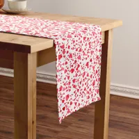 Red Confetti Hearts Pattern Long Table Runner