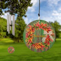 Southwest Chile Ristra Wreath Bienvenidos Wind Chime