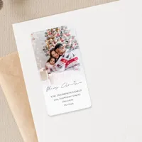 Photo Overlay Merry Christmas Return Address Label