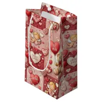 Cozy Red Cupid Valentine Small Gift Bag