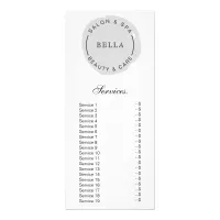 Minimal Modern Gray Salon Services rack card