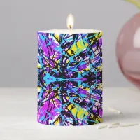 Colors of Life Abstract Kaleidoscope Pattern  Pillar Candle