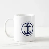 Boat Name and Anchor Navy ID619 Coffee Mug