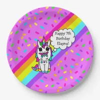 Personalized Unicorn, Rainbow and Butterfly Paper Plates