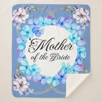 Mother of the Bride Watercolor Floral Bouquet Sherpa Blanket