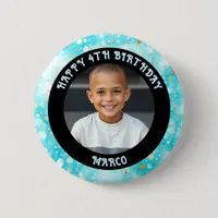 Personalized Age, Name and Photo Birthday  Button