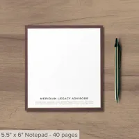 Classic Burgundy and Gold Business Notepad