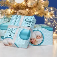 Christmas Ornaments Photo Template Turquoise ID251 Wrapping Paper