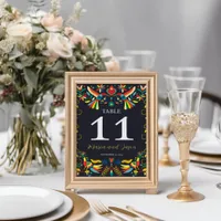 Mexican Colorful Cinco de Mayo Fiesta Wedding Table Number