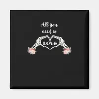 Gothic Valentines Classic - Skeleton Hands Heart  Magnet