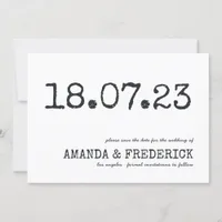 Modern Typewriter Typography Wedding Save the Date